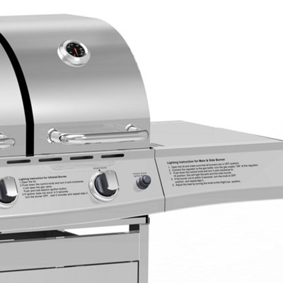 BillyOh Dallas 5 Burner Gas BBQ - Silver - 6