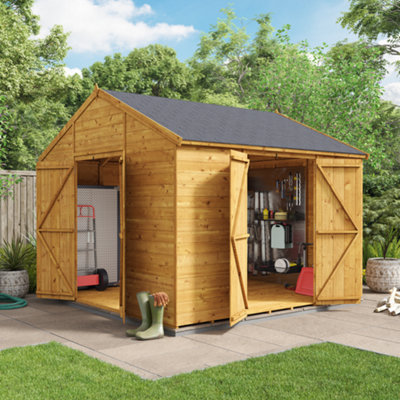 BillyOh Expert Tongue and Groove Apex Workshop with Dual Entrance - 10x10 - Windowless