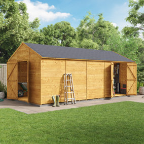 BillyOh Expert Tongue and Groove Apex Workshop with Dual Entrance - 20x10 - Windowless