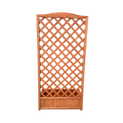 BillyOh Flora Pair of Fir Wooden Planter Boxes with Lattice Trellis - 6