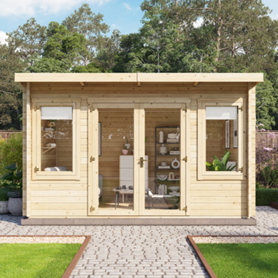 BillyOh Fraya Pent Log Cabin - 4.0m x 2.5m (13 x 8ft) - 44mm - 4