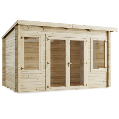 BillyOh Fraya Pent Log Cabin - 4.0m x 2.5m (13 x 8ft) - 44mm - 7