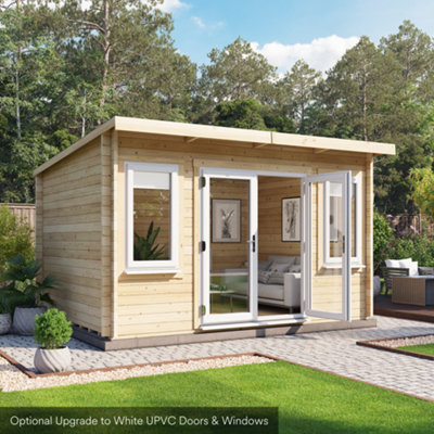 BillyOh Fraya Pent Log Cabin - 4.0m x 3.0m (13 x 10ft) - 44mm - 4