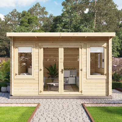 BillyOh Fraya Pent Log Cabin - 4.0m x 3.0m (13 x 10ft) - 44mm - 5