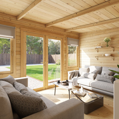 BillyOh Fraya Pent Log Cabin - 4.0m x 3.0m (13 x 10ft) - 44mm - 1