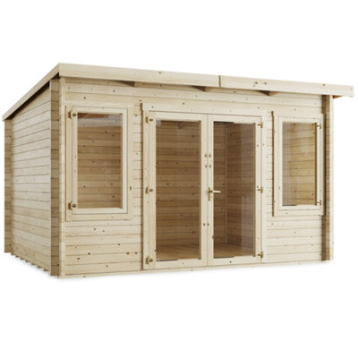 BillyOh Fraya Pent Log Cabin - 4.0m x 3.0m (13 x 10ft) - 44mm