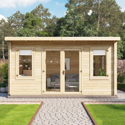 BillyOh Fraya Pent Log Cabin - 4.5m x 3.0m (15 x 10ft) - 28mm