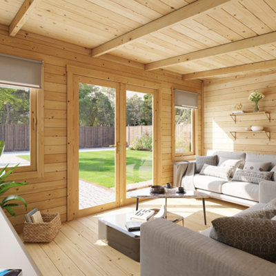 BillyOh Fraya Pent Log Cabin - 4.5m x 3.0m (15 x 10ft) - 28mm - 3