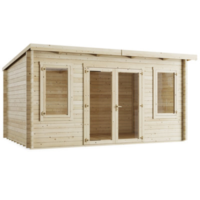 BillyOh Fraya Pent Log Cabin - 4.5m x 3.0m (15 x 10ft) - 28mm - 5