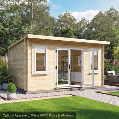 BillyOh Fraya Pent Log Cabin - 4.5m x 3.0m (15 x 10ft) - 44mm - 3