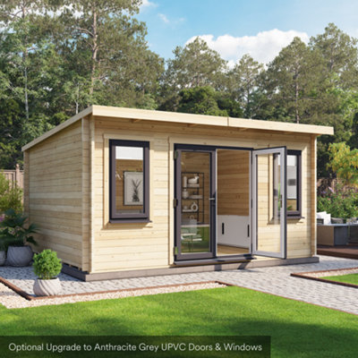 BillyOh Fraya Pent Log Cabin - 4.5m x 3.5m (15 x 11ft) - 44mm