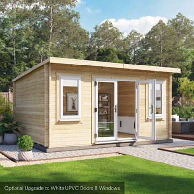 BillyOh Fraya Pent Log Cabin - 4.5m x 3.5m (15 x 11ft) - 44mm - 3