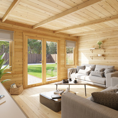 BillyOh Fraya Pent Log Cabin - 4.5m x 3.5m (15 x 11ft) - 44mm - 5