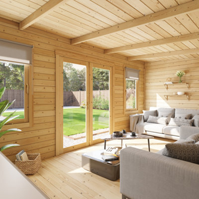 BillyOh Fraya Pent Log Cabin - 5.0m x 3.0m (16 x 10ft) - 28mm - 3