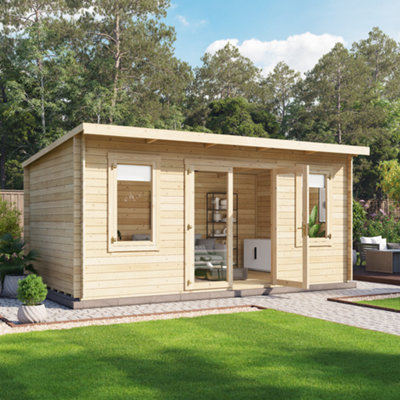 BillyOh Fraya Pent Log Cabin - 5.0m x 3.0m (16 x 10ft) - 44mm