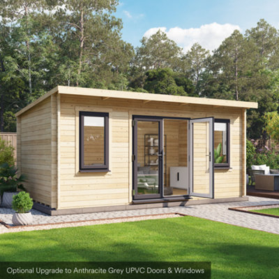 BillyOh Fraya Pent Log Cabin - 5.0m x 3.0m (16 x 10ft) - 44mm