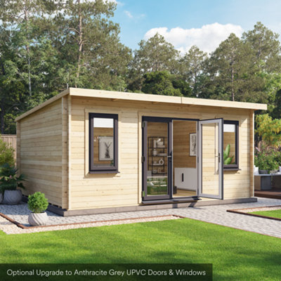 BillyOh Fraya Pent Log Cabin - 5.0m x 4.0m (16 x 13ft) - 44mm