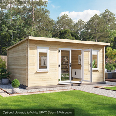 BillyOh Fraya Pent Log Cabin - 5.0m x 4.0m (16 x 13ft) - 44mm - 3