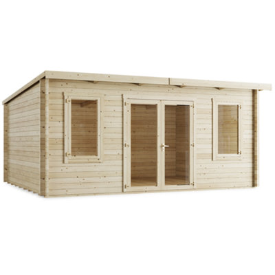 BillyOh Fraya Pent Log Cabin - 5.0m x 4.0m (16 x 13ft) - 44mm - 7