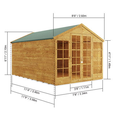 BillyOh Harper Tongue and Groove Apex Summerhouse - 12x8 - 4