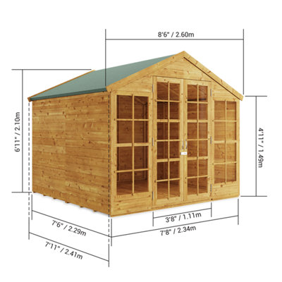 BillyOh Harper Tongue and Groove Apex Summerhouse - 8x8 - 4