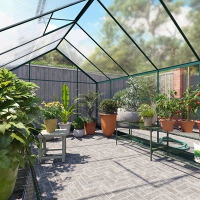 BillyOh Harvester Walk-In Aluminium Polycarbonate Greenhouse - 8x12 - 3
