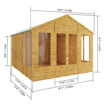 BillyOh Holly Tongue and Groove Apex Summerhouse - 12x10 - 6