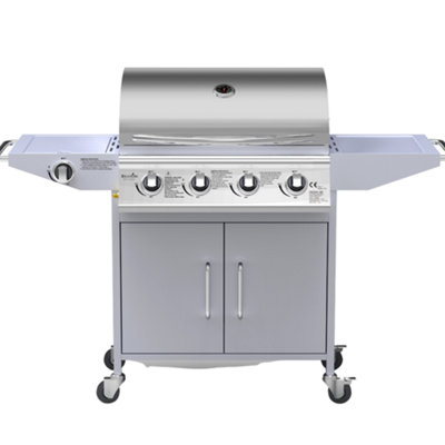 BillyOh Huntsville 4 Burner Gas BBQ - Silver