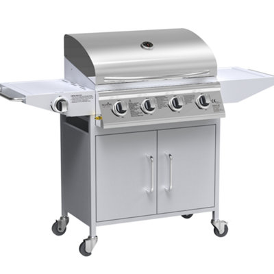 BillyOh Huntsville 4 Burner Gas BBQ - Silver - 4