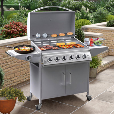 BillyOh Huntsville 6 Burner Gas BBQ - Silver