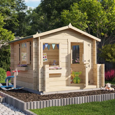 BillyOh Junior Log Cabin Playhouse - W2.0m x D2.0m - Pressure Treated - 19mm
