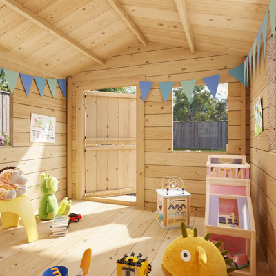 BillyOh Junior Log Cabin Playhouse - W2.0m x D2.0m - Pressure Treated - 19mm - 3