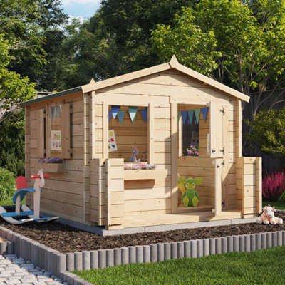 BillyOh Junior Log Cabin Playhouse - W2.0m x D2.0m - Pressure Treated -28mm