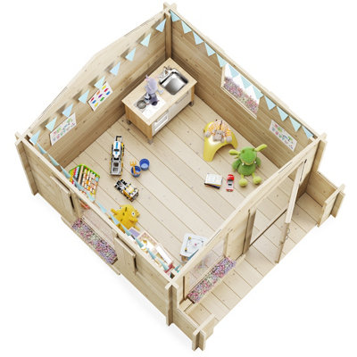 BillyOh Junior Log Cabin Playhouse - W2.0m x D2.0m - Pressure Treated -28mm - 4