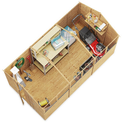 BillyOh Keeper Overlap Apex Shed - 12x6 - Windowless - 4