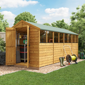 BillyOh Keeper Overlap Apex Shed - 16x6 - Windowed