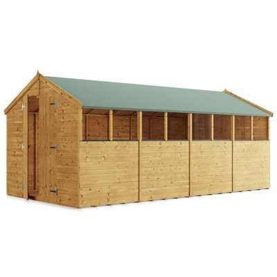 BillyOh Keeper Overlap Apex Shed - 16x8 - Windowed
