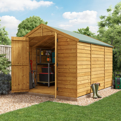 BillyOh Keeper Overlap Apex Shed - Pressure Treated - 10x8 - Windowless
