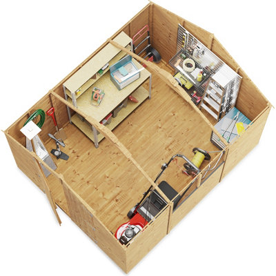 BillyOh Keeper Overlap Apex Shed - Pressure Treated - 10x8 - Windowless - 6