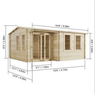 BillyOh Kent Garden Office (5m x 4m) - 28mm - 6