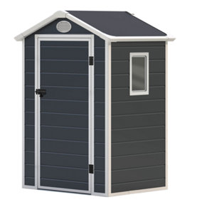 BillyOh Kingston Apex Plastic Shed Light Grey With Floor - 4x3 Grey