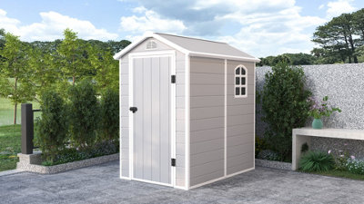 BillyOh Kingston Apex Plastic Shed Light Grey With Floor - 4x6 Light Grey