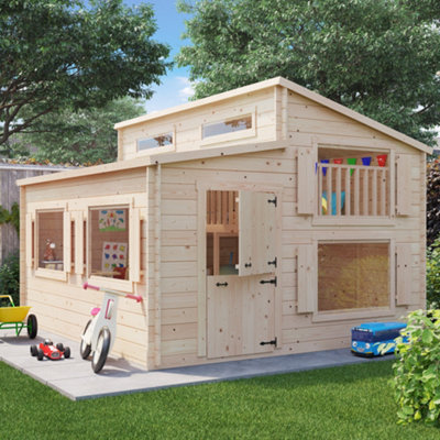 BillyOh Lookout Log Cabin Playhouse - W2.5m x D3.0m - 19mm
