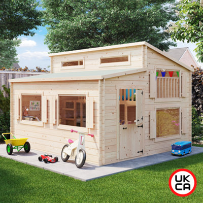 BillyOh Lookout Log Cabin Playhouse - W2.5m x D3.0m - 19mm