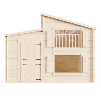 BillyOh Lookout Log Cabin Playhouse - W2.5m x D3.0m - 19mm - 7