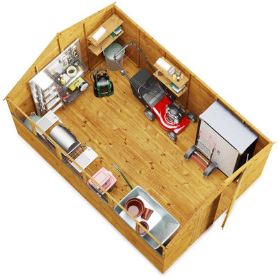 BillyOh Master Tongue and Groove Apex Shed - 12x8 - Windowless - 4