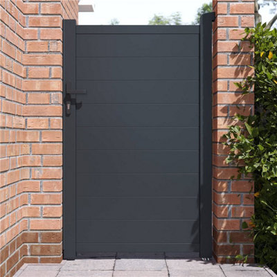 BillyOh Nova Pedestrian Full Privacy Aluminium Garden Gate - 100x158cm
