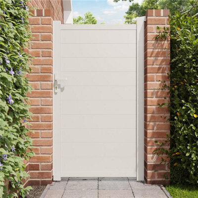 BillyOh Nova Pedestrian Full Privacy Aluminium Garden Gate - 100x173cm - White