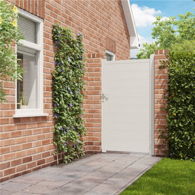 BillyOh Nova Pedestrian Full Privacy Aluminium Garden Gate - 100x173cm - White - 3