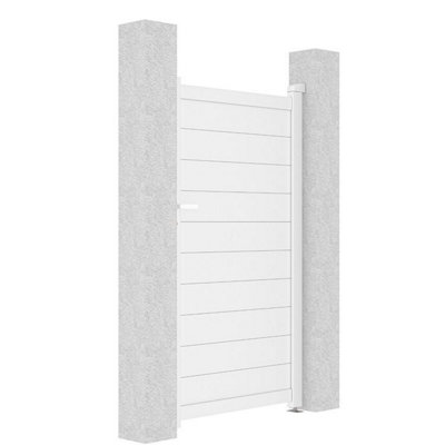 BillyOh Nova Pedestrian Full Privacy Aluminium Garden Gate - 100x173cm - White - 5
